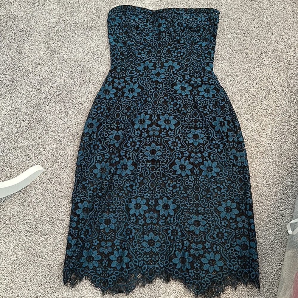 For Love & Lemons Sophia Bustier Dress in blue and black NWT - Picture 6 of 10
